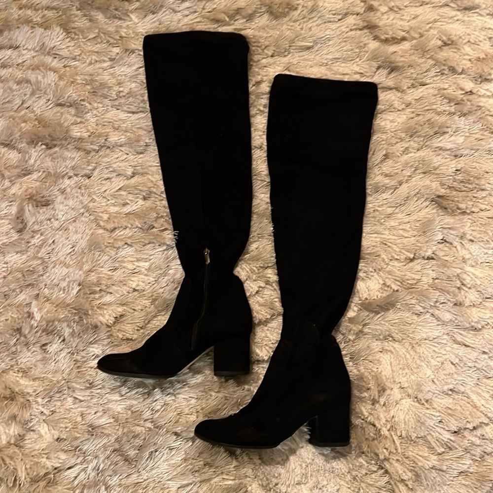 Sam Edelman thigh high black suede boots size 6 1/2